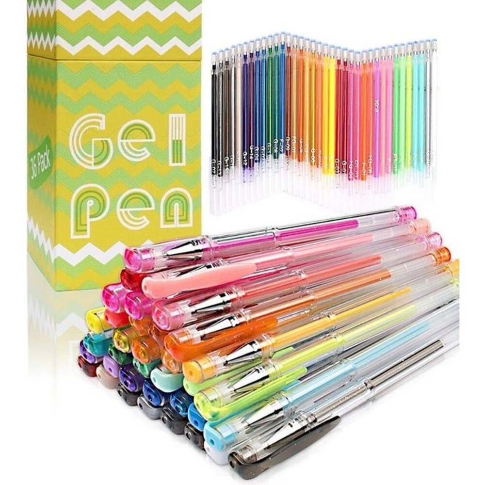 Gel Pens for Adult Coloring Glitter Gel Pens Set 36 Colors Gel Pens Plus refills